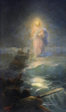 Jesucristo en el mar Po vodam 1888 Romántico Ivan Aivazovsky ruso Pinturas al óleo